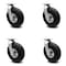 Service Caster 10 Inch Black Pneumatic Wheel Swivel Casters with Bolt Swivel Locks Set SCC SCC-100S3504-PNB-BSL-4 - alternate 1